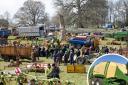 Crowds return to Walford Cross for the biggest one day machinery sale in the south west, the inset picture shows the Krone Big Pack 1290 Square Baler that sold for £75,000
