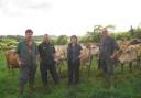At Awsland Farm (l to r) Philip Ashton, Pete Davis, Jane and Peter Ashton