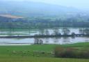 Farm flooding, stock image.
