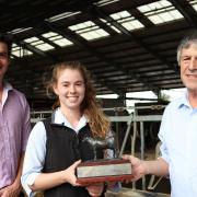 Last year’s winner Freya Lance from Devon receiving her award from Richard Kallaway and Paul Glanvill