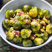 Christmas dinner sprouts with bacon.
