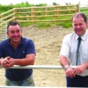Farmer Graham Duke (left) and Steve Jones (nutritionist) from Harpers Home Mix