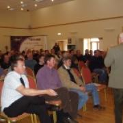 FOOD FOR THOUGHT: Bill Harper, managing director of Harpers Home Mix Ltd, addresses a dairy seminar held at Holsworthy