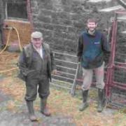 Beef farmer Roy Loud, left, with Pearce Seeds agronomist Tim Rutter