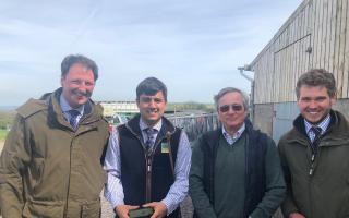 Auctioneers Greg Ridout and George Russo of Symonds & Sampson, Dr Dr Geoffrey Guy from Chedington Court Estate, and Will Wallis, Symonds & Sampson.