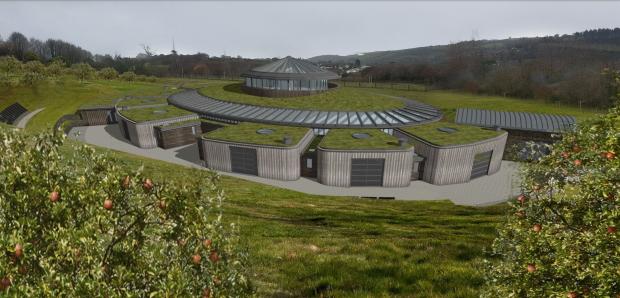 South West Farmer: CGI of the proposed main building - The Hub - at Gillyflower Farm in Lostwithiel