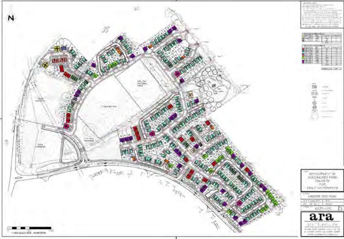 The proposals for 303 homes at the Goodmores Farm site at Hulham Road in Exmouth