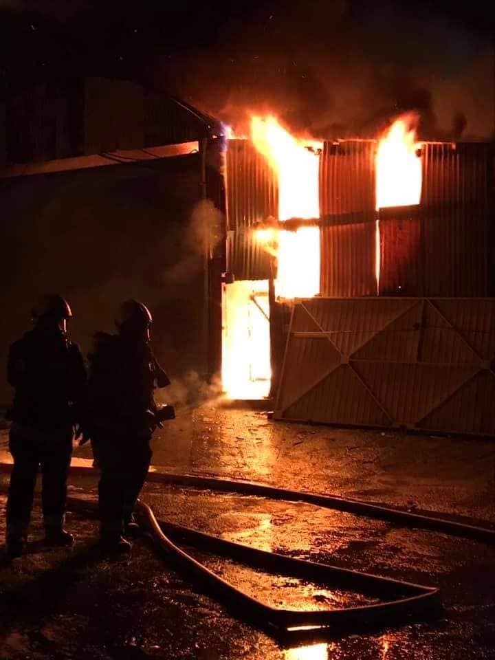 The fire underway. Photo: Nether Stowey Fire Station