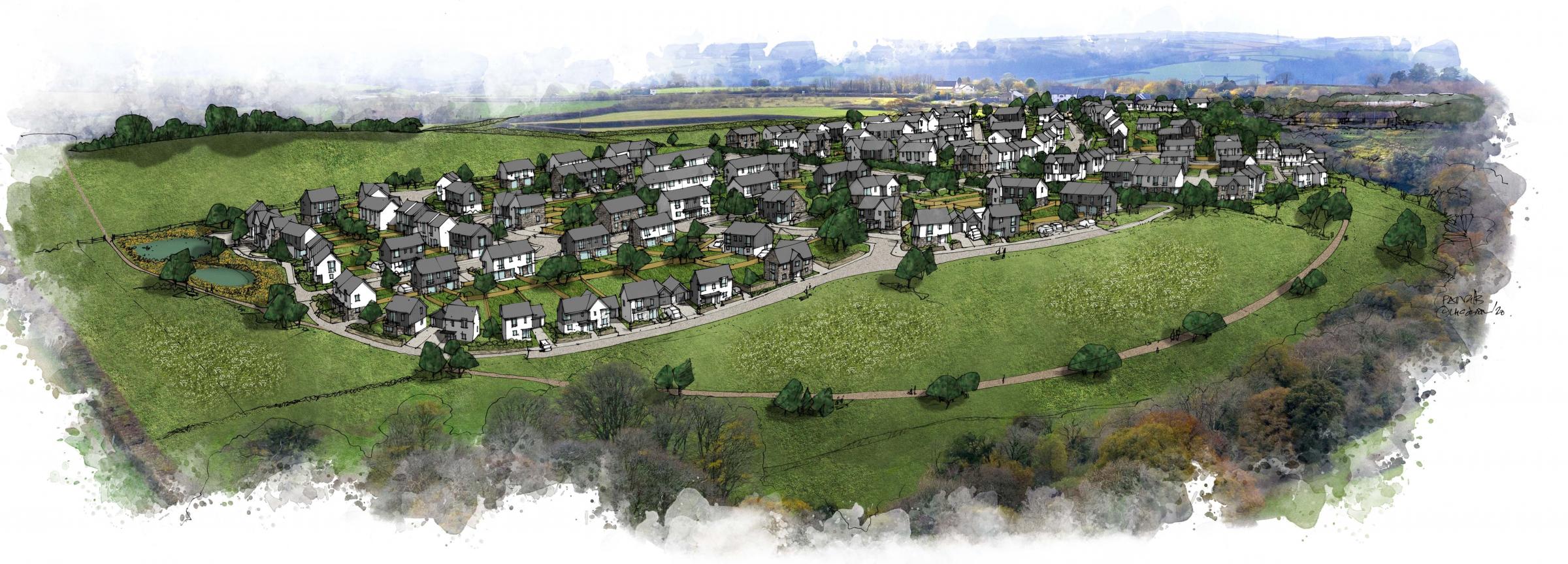 Artist\s impression of the proposed development at Tencreek, Liskeard (Image: Westcountry Land - landattencreek.co.uk)