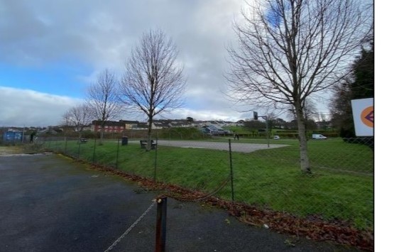 Looking towards the new skate park site