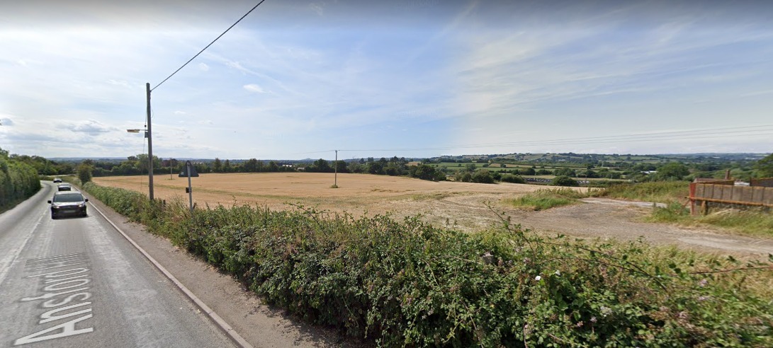 Proposed site of 200 homes in Castle Cary, seen from the A371 Ansford Hill with Castle Cary railway station in the background. Picture: Google Maps