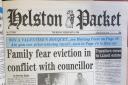 The front page of the Helston Packet on February 8, 1996