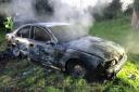 The car was torched. Picture: Wiltshire Police