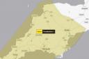 The yellow alert for thunderstorms. Picture: The Met Office
