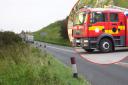 The tractor overturned on the A35 near Kingston Russell