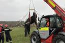 The 19 hands high shire horse was successfully rescued