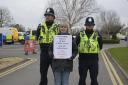 Protesters gathered outside Wiltshire Police HQ in Devizes last month to contest the appointment