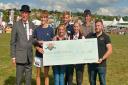 The students who received the award at Melplash Show 2022 by President Nigel Jones