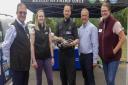 PC Stefan Edwards with Andrew Smith, Emily Martin, Jeremy Padfield and Lindsay Isgar of the NFU and NFU Mutual. Picture: Avon and Somerset Police