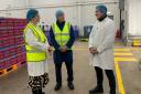 Stonegate Farmers Ltd: Michelle Donelan MP with Derek Bull, Operations Director (blue top) and Luke Weaver(white coat).