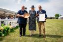 2023 Duke of Cornwall’s Award winners Treleague Dairy, presented by 2023 Show President Mrs Alexandra Bolitho.