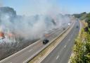 The fire on the A30 at Redruth in Cornwall on Friday  Picture: Darren Hill