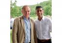 George Eustice with Conservative leadership contender Rishi Sunak in Cornwall on August 3, 2022.