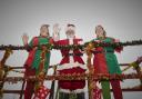 Santa arrives at Rumwell with two of his elves. Picture: Rumwell Farm Shop