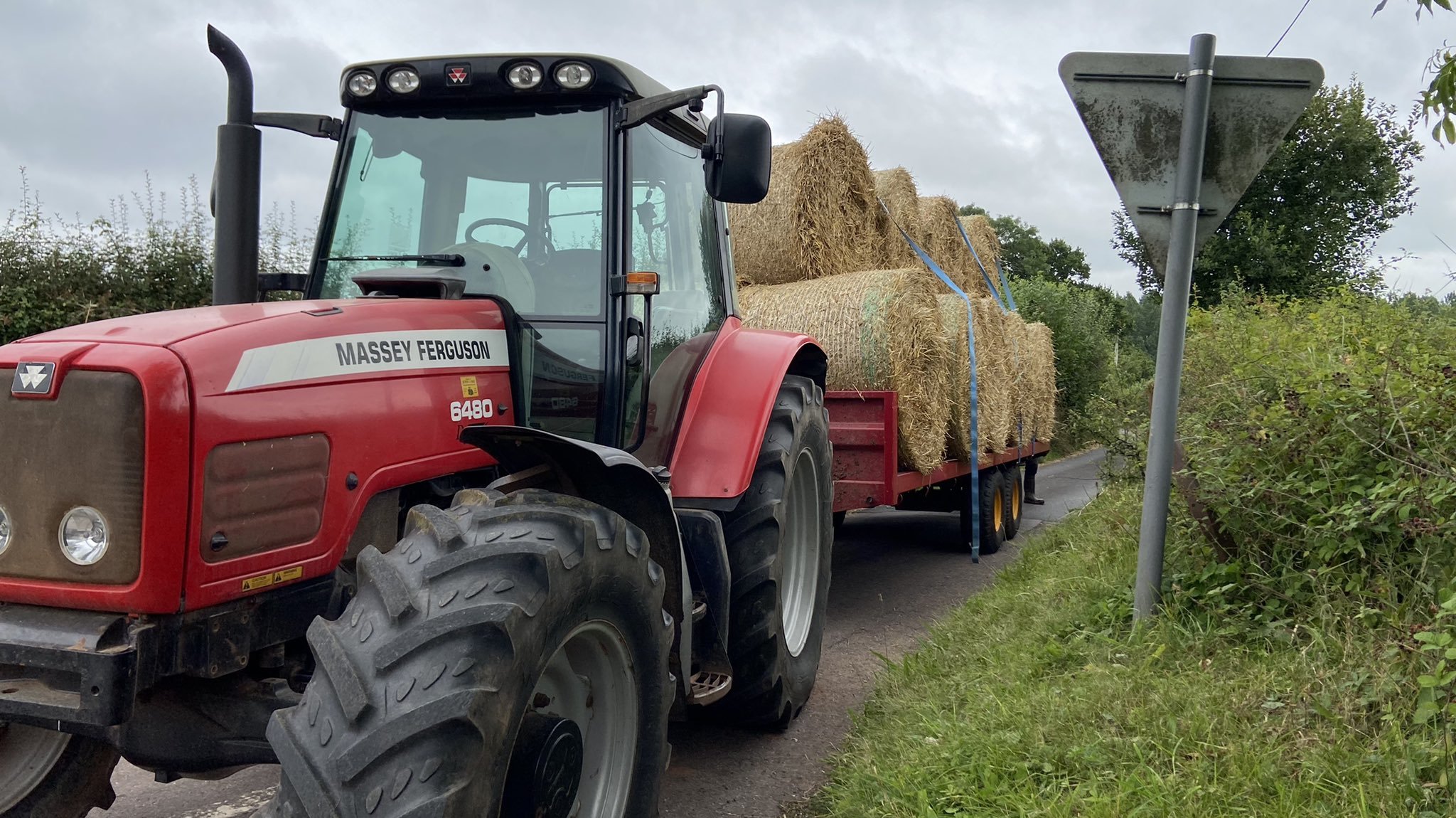 Young Farmer Stopped For Unsecured Load Of Hay Bales South West Farmer
