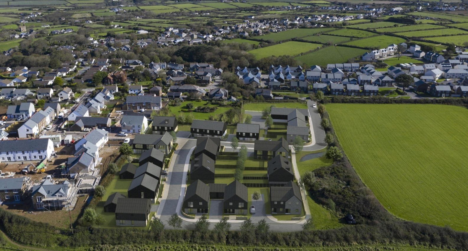 Photomontage showing how the proposed housing development in St Agnes could look