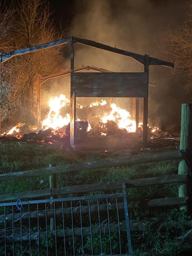 South West Farmer: The barn and its contents were destroyed. Picture: Newton Abbot Fire Station