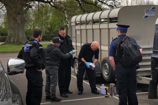 Police officers marked 38 pieces of machinery at the event. Picture: Avon and Somerset Police