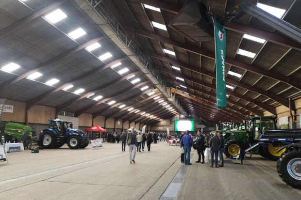 Inside the grain store at Ormiston, where 220 or so farmers and merchants turned up to hear Cefetra's plans for the facility