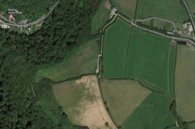 The site at Rosecare, near St Gennys, Bude, where planning permission for a new barn has been refused. Picture: Google