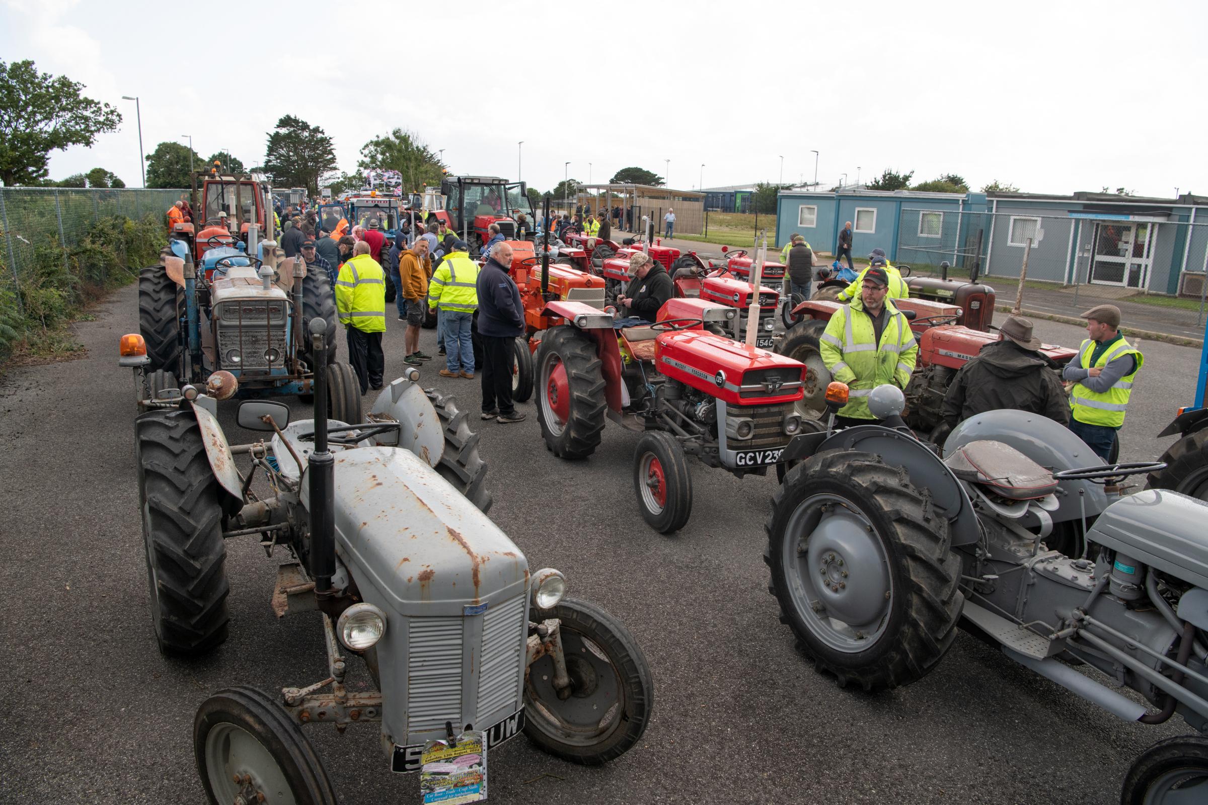 Some of the tractors which joined the convoy. 