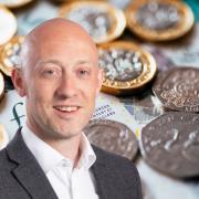 Stock image of money and Martyn Dobinson