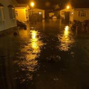 Flooding in the Holway House residential park on the B3168 Station Road In Ilminster in October 2021. Picture: Somerset County Council