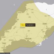 The yellow alert for thunderstorms. Picture: The Met Office