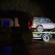 The blue Land Rover Discovery seized by police in the Purbeck area earlier this week