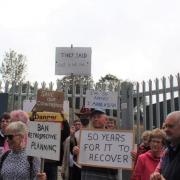 A previous demonstration outside the Waterdance site