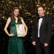 Apprentice of the Year Rosie Squire with sponsor Darren Evans from the Cornwall College group. Image: Aisling Magill