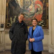 MP Sarah Dyke and Guy Singh-Watson, Riverford founder.