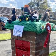 Devon County Show themed post-box topper in Clyst St Mary